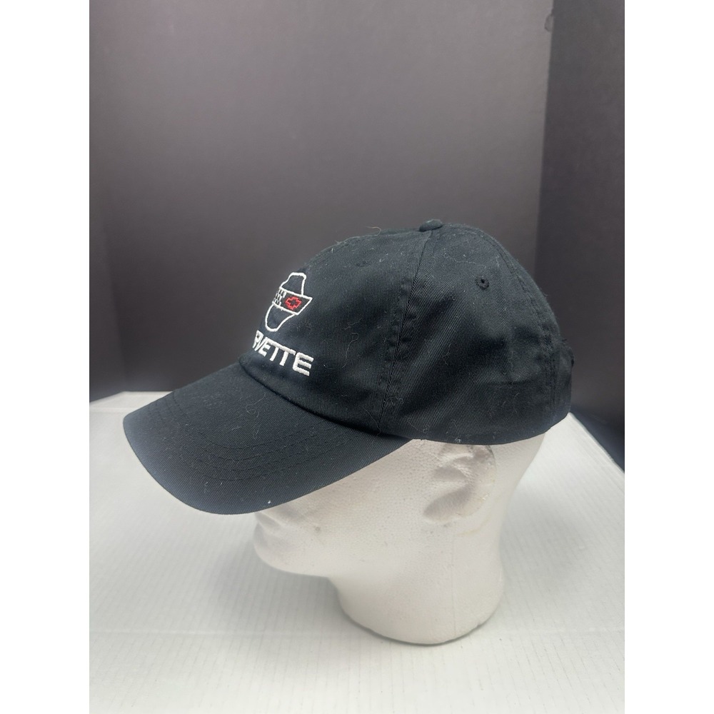 Corvette Mad House High Performance Apparel Relaxed-Fit Strapback Black Hat Cap - Picture 3 of 6